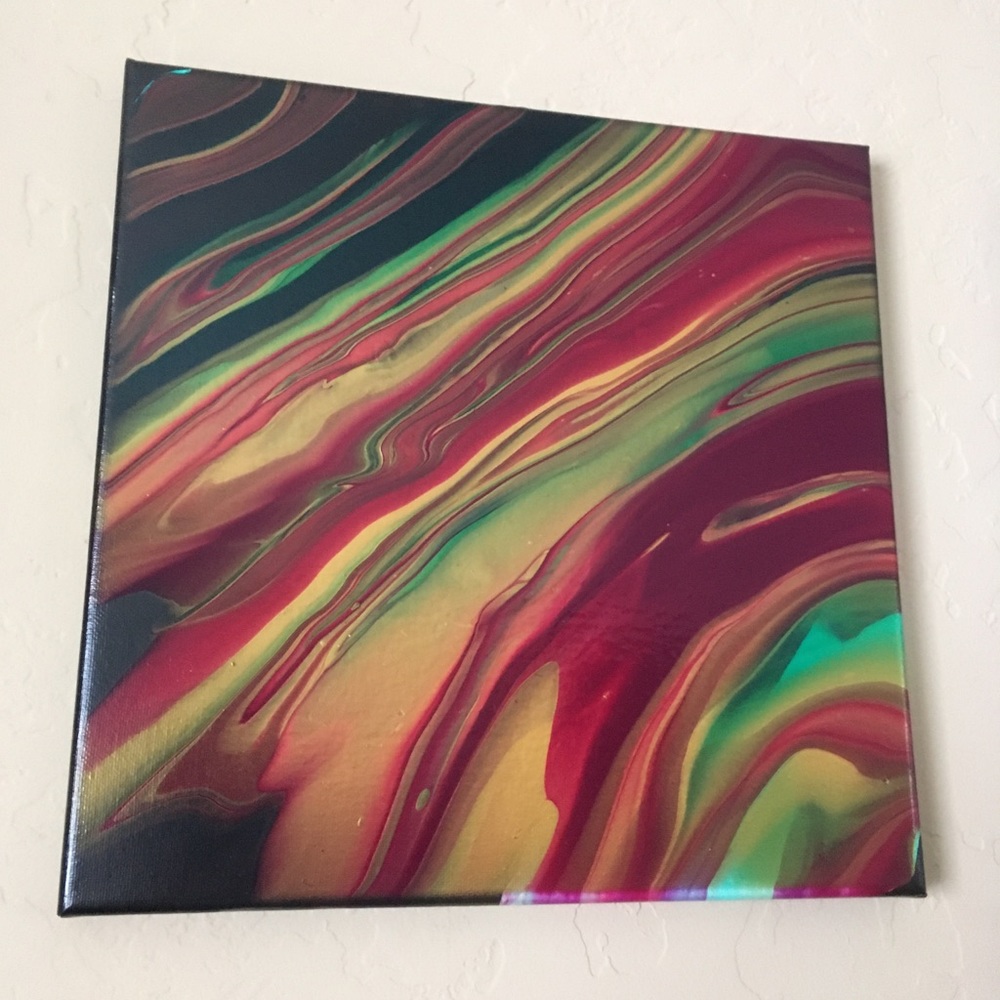 Fluid art acrylic pour art 12x12